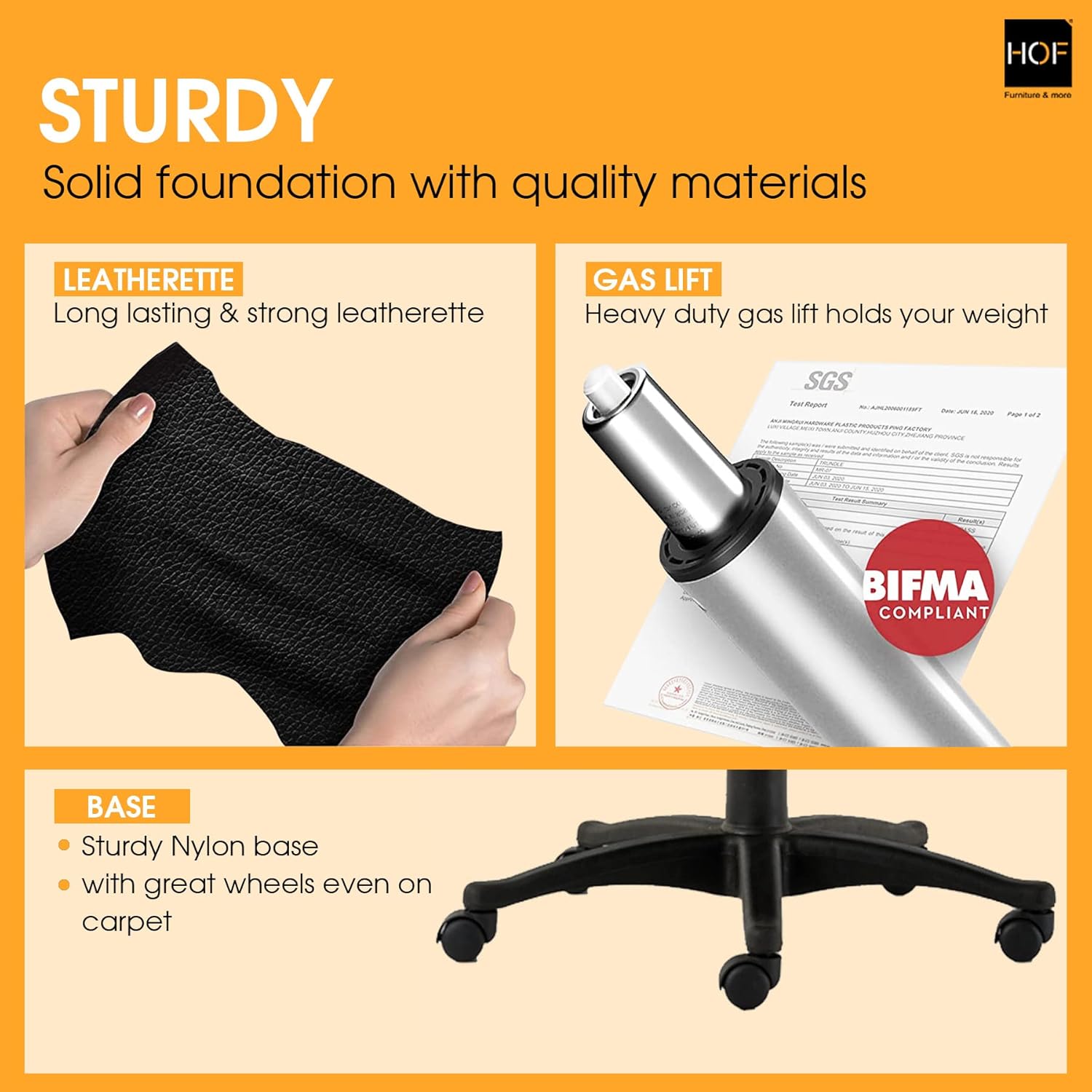 HOF F509 Professional High Back Revolving Home and Office Desk Chair