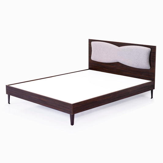 Matte Finish Choco Walnut Color Bed - HOF