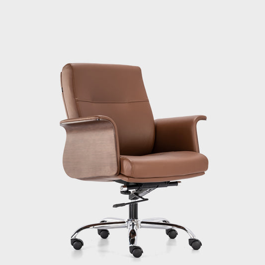 HOF Luzo Elite Medium Back Office Chair with Elegant Leatherite Backrest