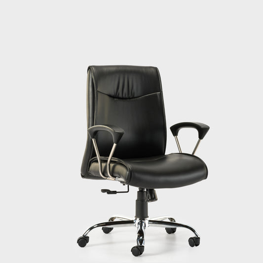 HOF Z402 Leatherette Medium Back Chair with Adjustable Height & Lumbar Support Rolling Swivel Chair