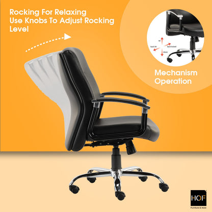 HOF® Z408 Ergonomic Professional Leatherette Mid Back Revolving Desk Chair