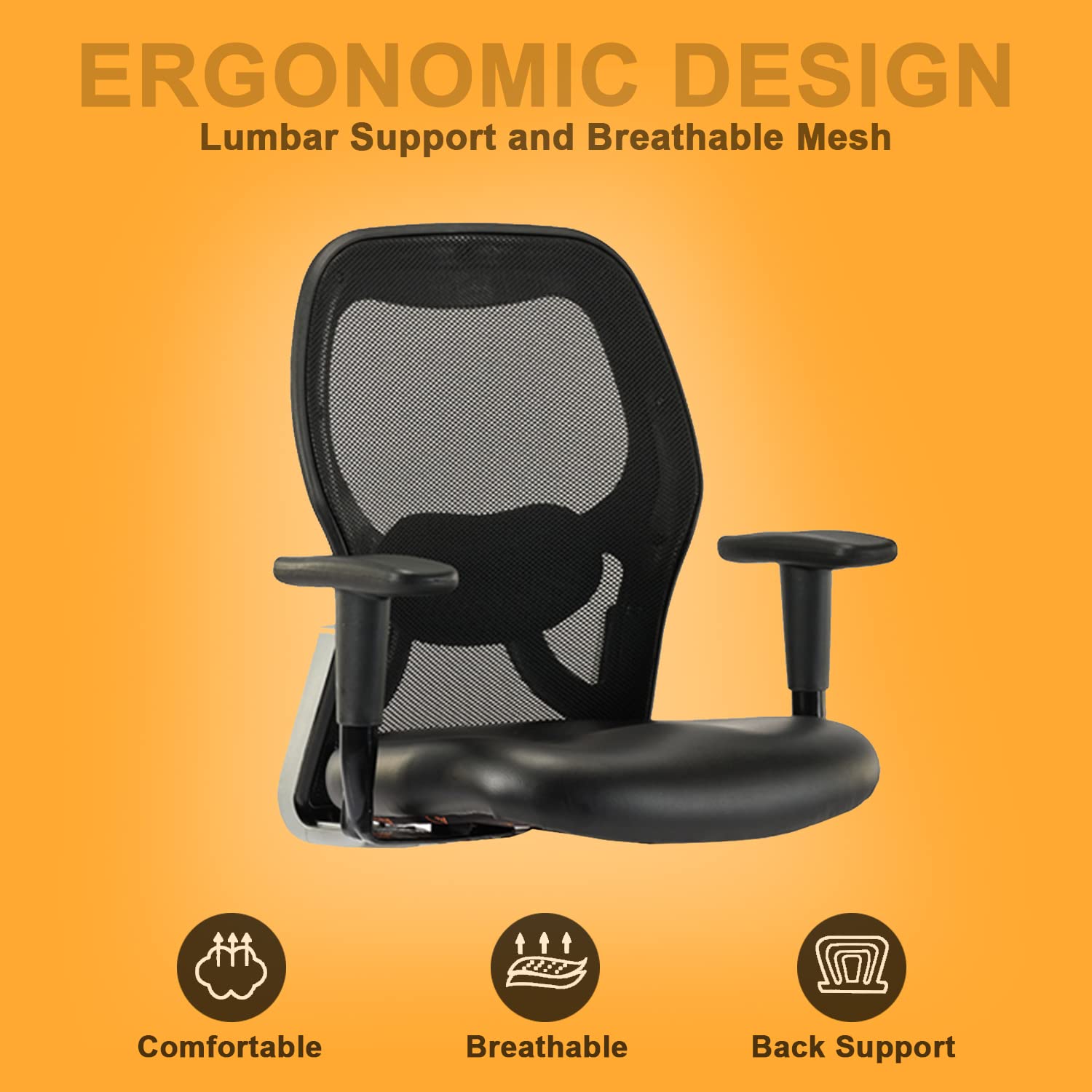 HOFF508 Ergonomic Executive Mid Back Revolving Desk Chair Black Medium Back