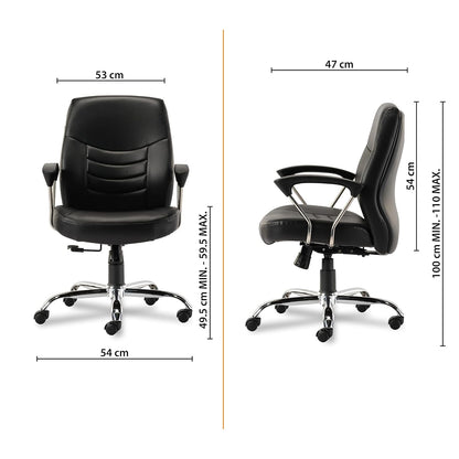 HOF® Z404 Ergonomic Leatherette Medium Back Revolving Home and Office Desk Chair