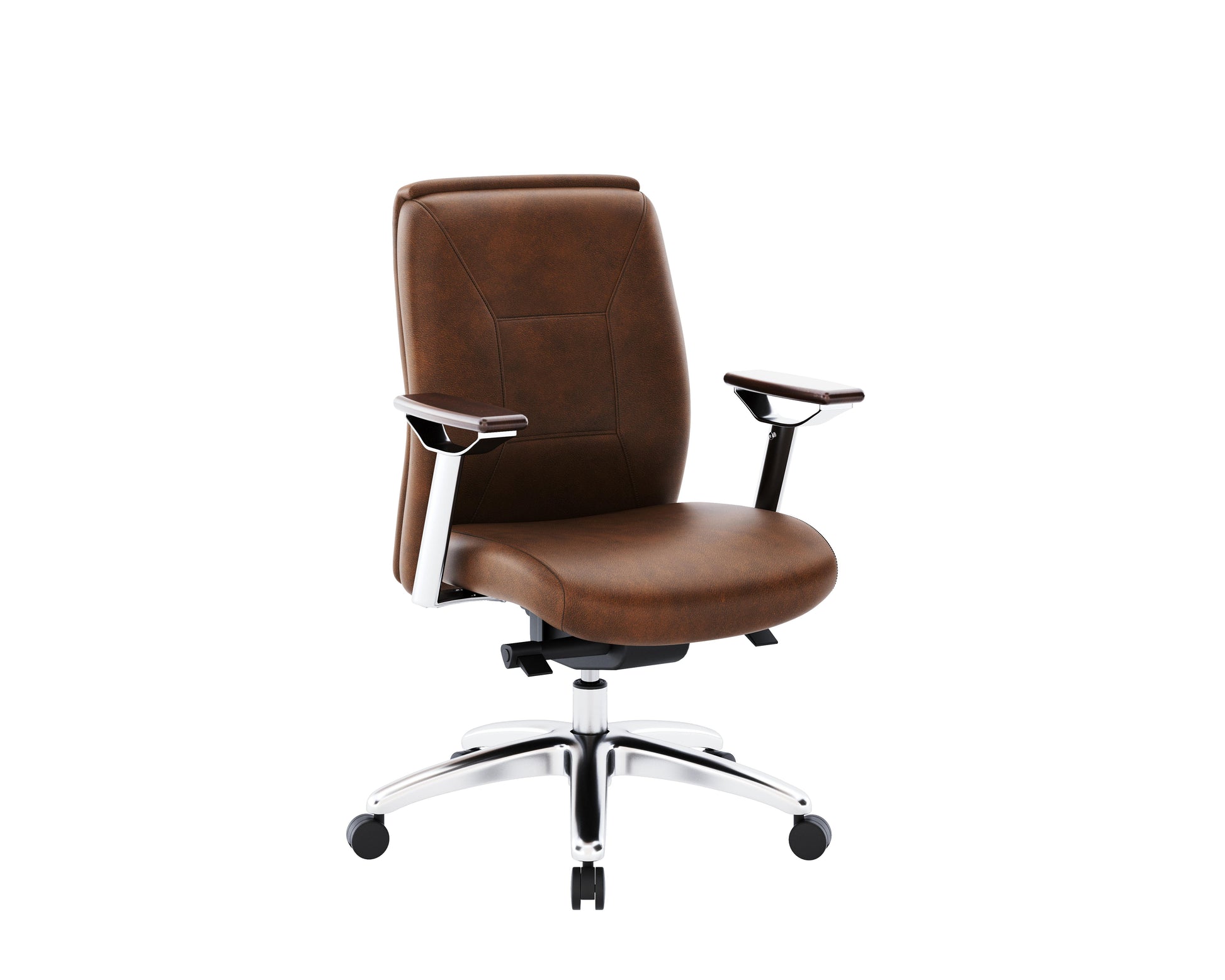 HOF Boss Premium Medium Back Executive Chair with Leatherite Backrest