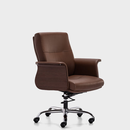 HOF® Luzo Elite Medium Back Office Chair with Elegant Leatherite Backrest