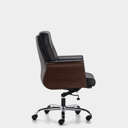 HOF® Luzo Elite Medium Back Office Chair with Elegant Leatherite Backrest