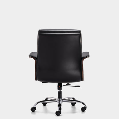 HOF® Luzo Elite Medium Back Office Chair with Elegant Leatherite Backrest