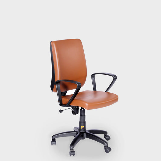 HOF® PRI 7003 Medium Back Office Desk Chair with Leatherite Backrest