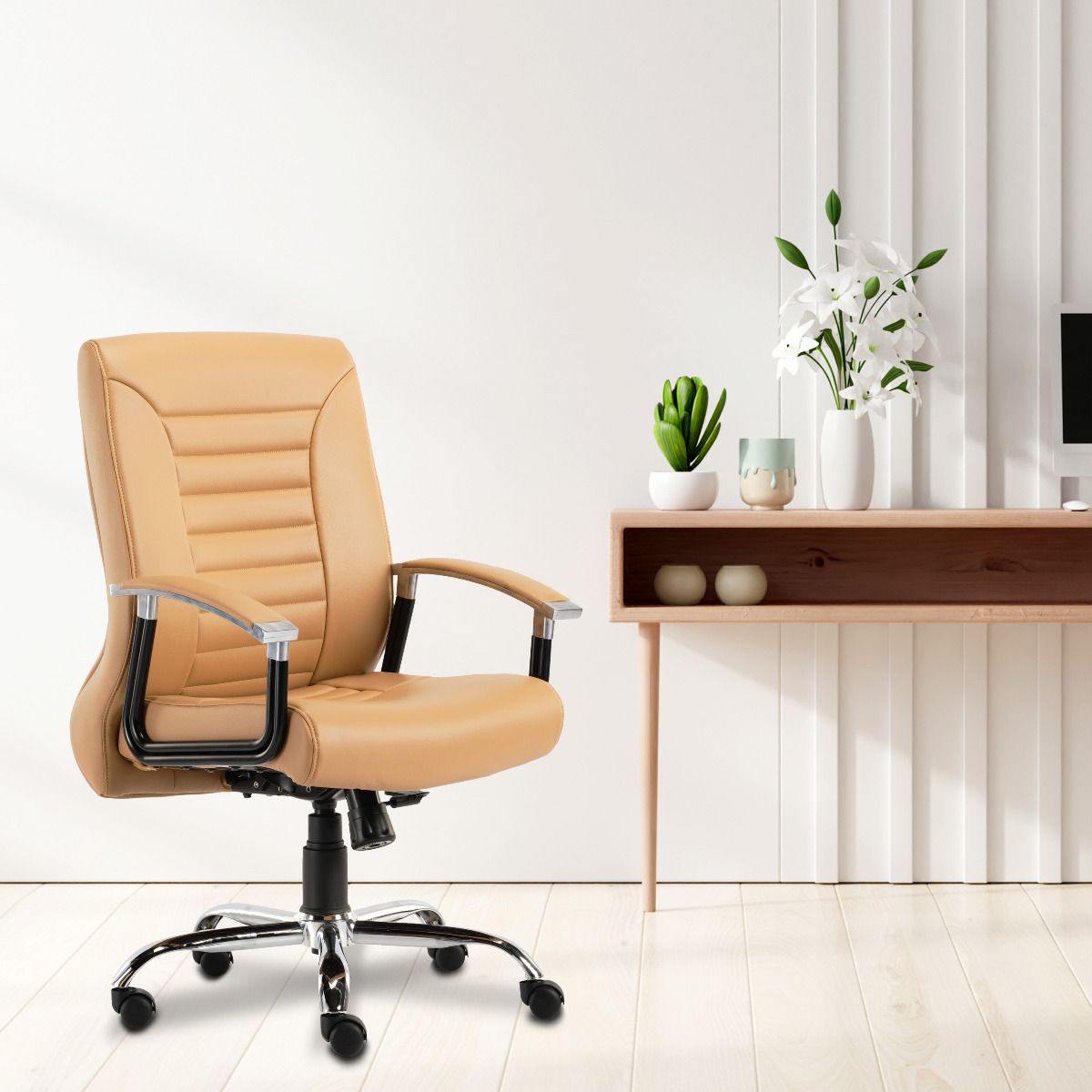 HOF Z406 Ergonomic Professional Leatherette Medium Back Revolving Home and Office Desk Chair