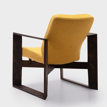 HOF Toran Modern Minimalist Yellow Armchair with Solid Wood Frame