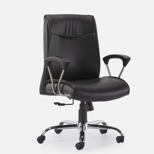 HOF® Z402 Leatherette Medium Back Chair with Adjustable Height & Lumbar Support Rolling Swivel Chair